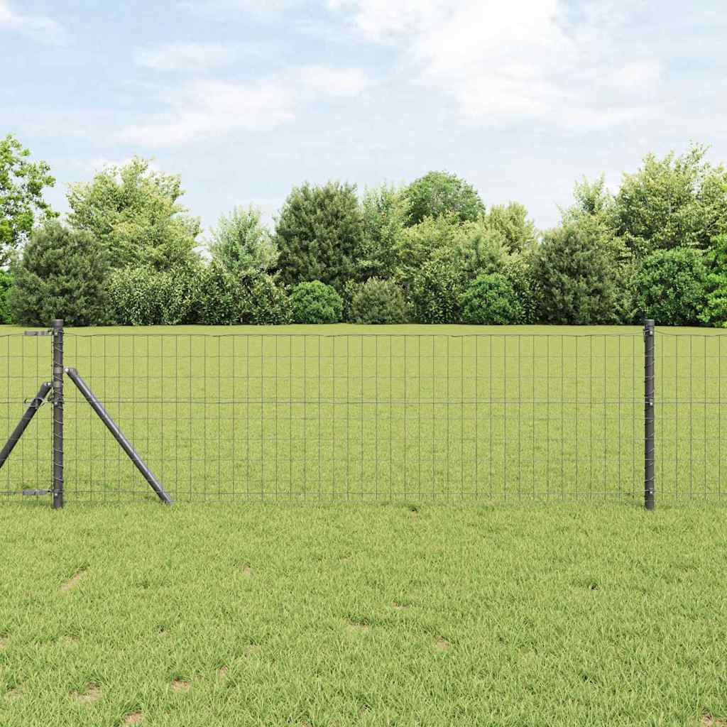 Eurozaun Grau 0,8 x 10 m PVC-beschichtetes Eisen