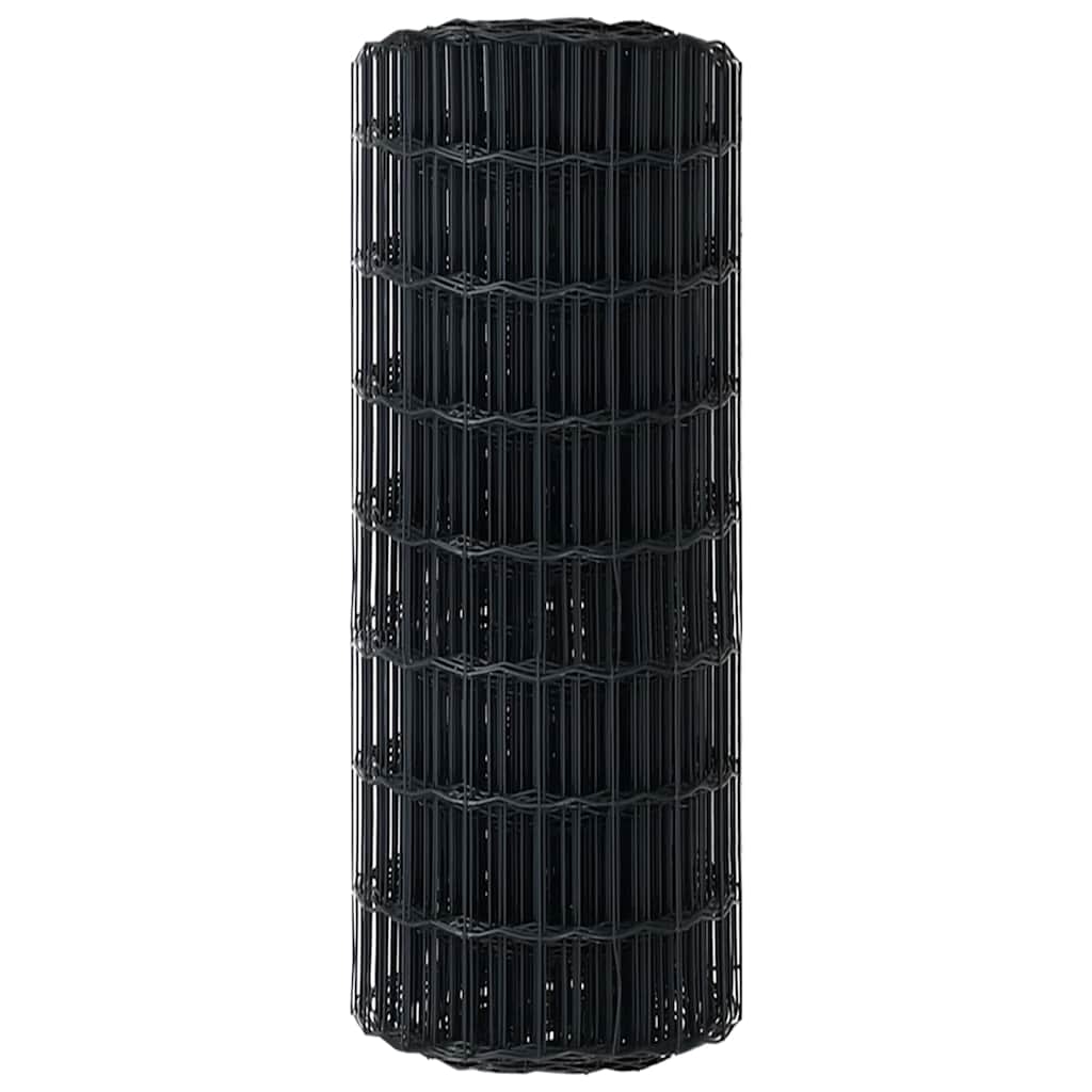 Eurozaun Grau 0,8 x 10 m PVC-beschichtetes Eisen