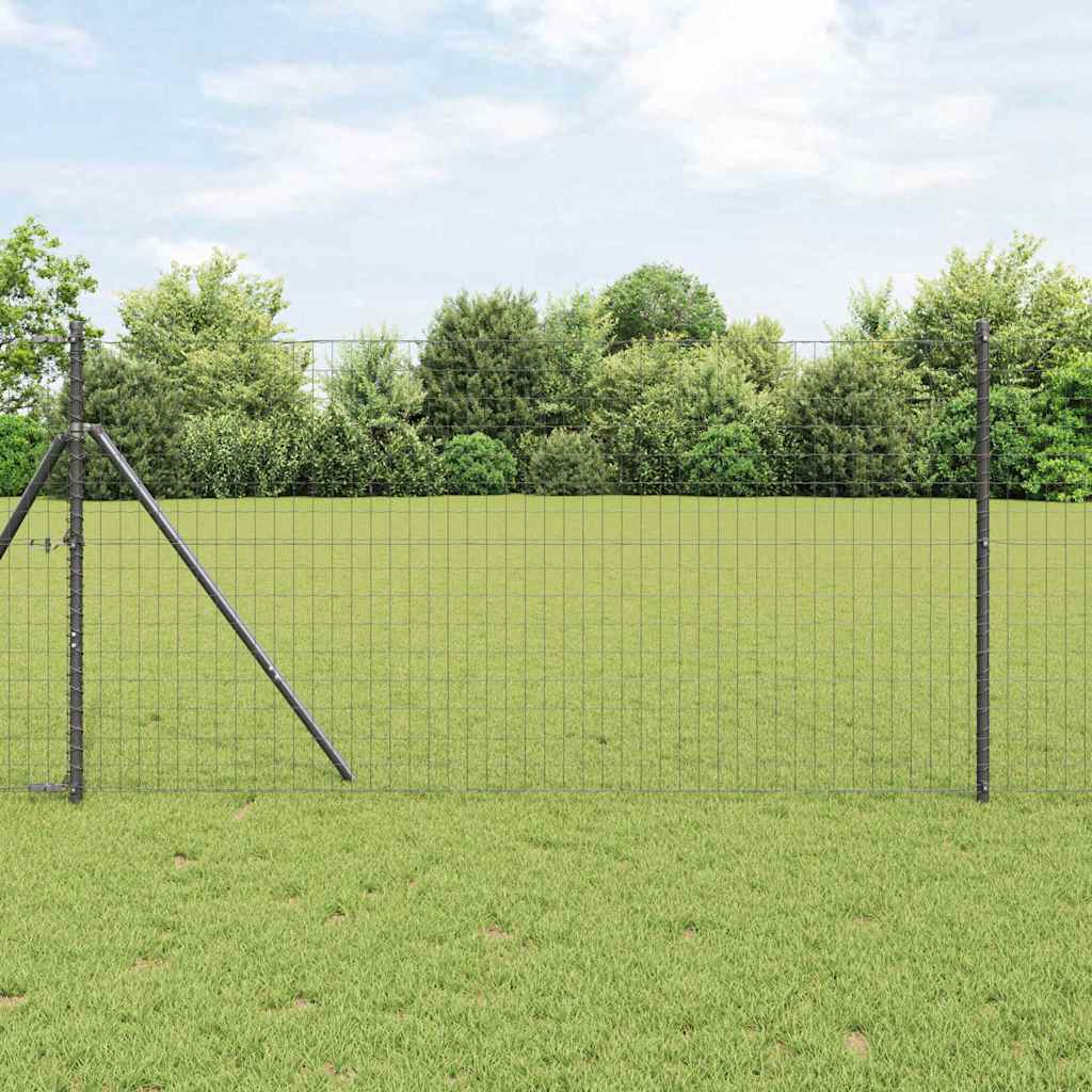 Eurozaun Grau 1,2 x 10 m PVC-beschichtetes Eisen