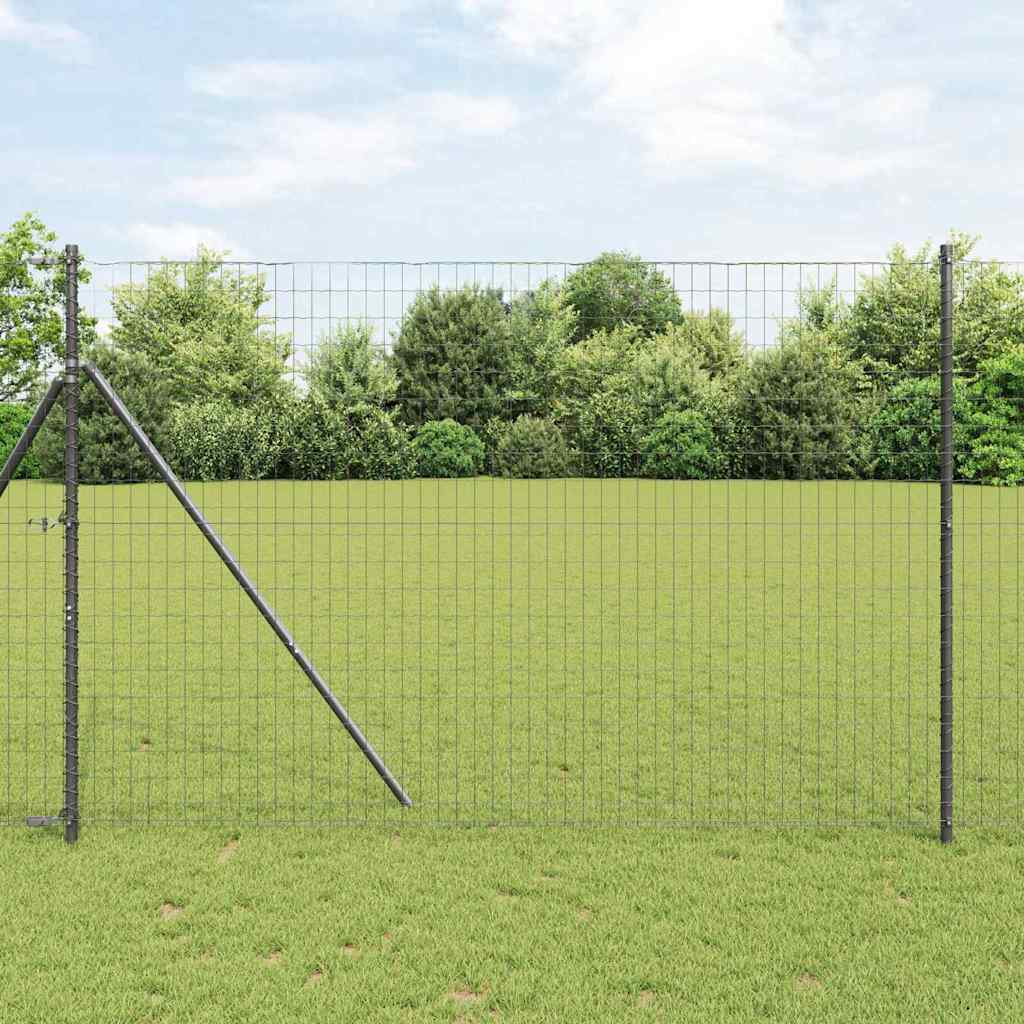 Eurozaun Grau 1,5 x 10 m PVC-beschichtetes Eisen