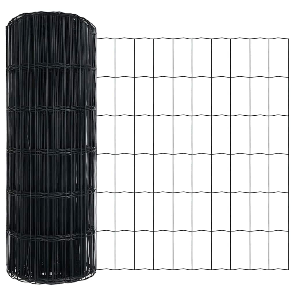 Eurozaun Grau 0,8 x 10 m PVC-beschichtetes Eisen