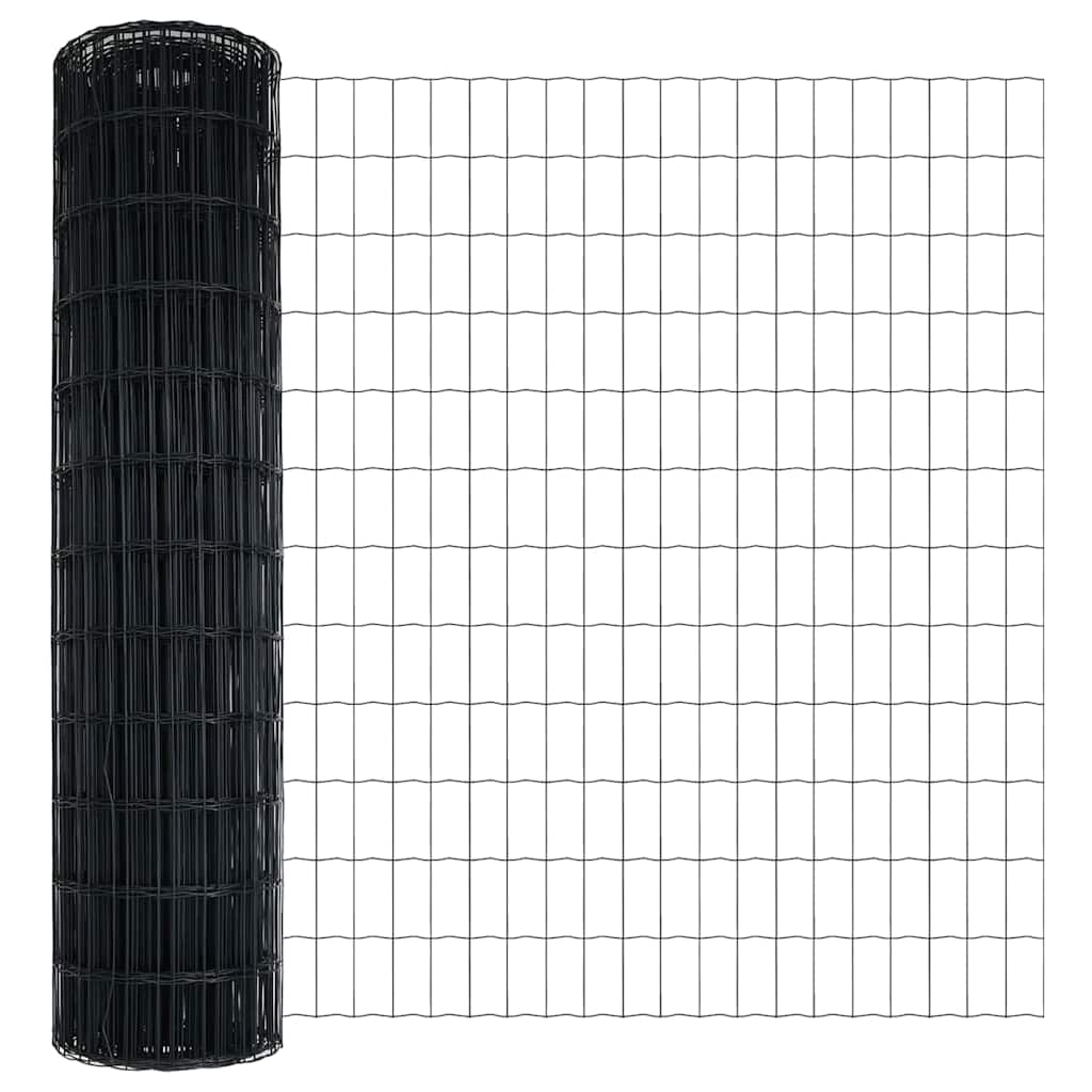 Eurozaun Grau 1,2 x 10 m PVC-beschichtetes Eisen
