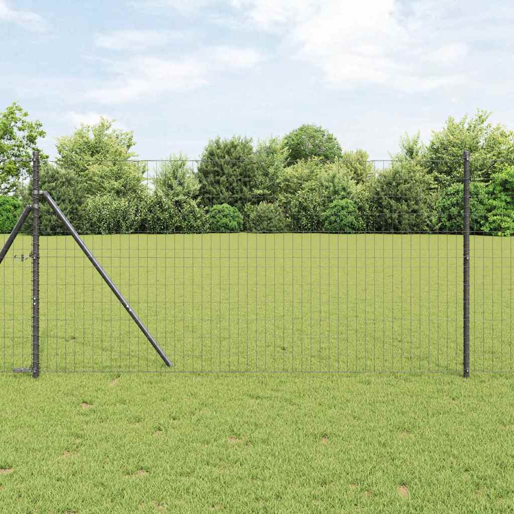 Eurozaun Grau 1,4 x 10 m PVC-beschichtetes Eisen