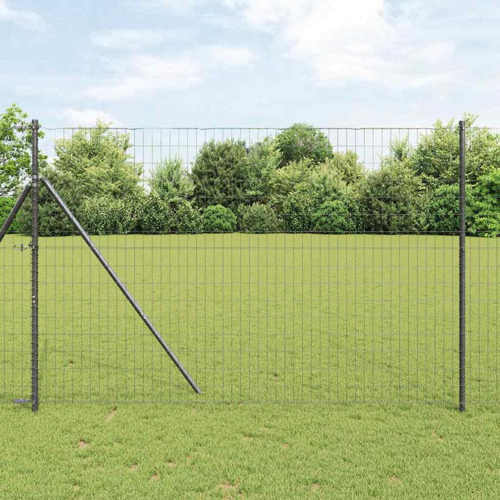 Eurozaun Grau 1,5 x 10 m PVC-beschichtetes Eisen