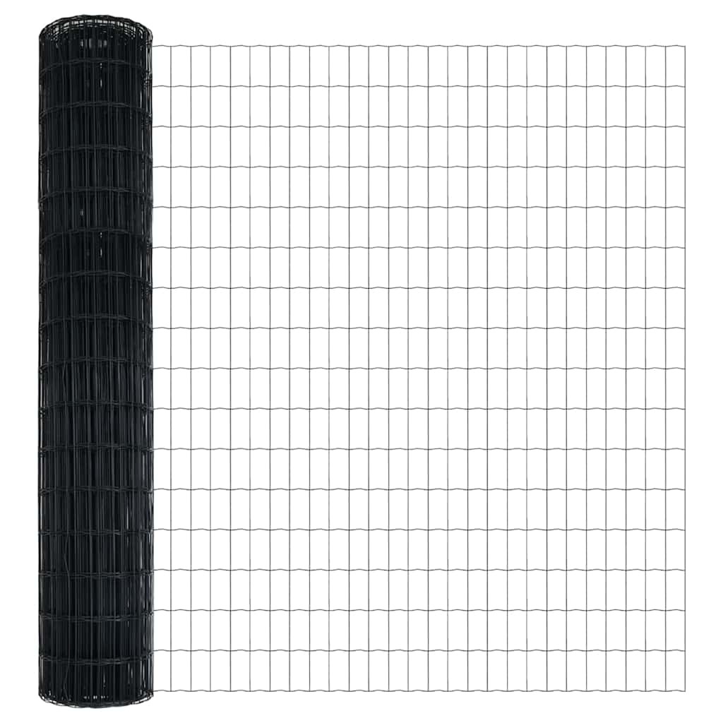 Eurozaun Grau 1,5 x 10 m PVC-beschichtetes Eisen