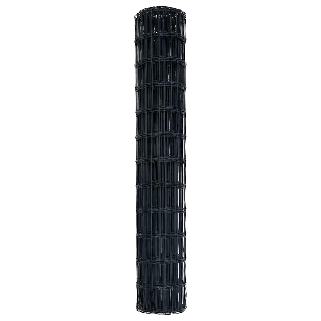 Eurozaun Grau 1 x 10 m PVC-beschichtetes Eisen