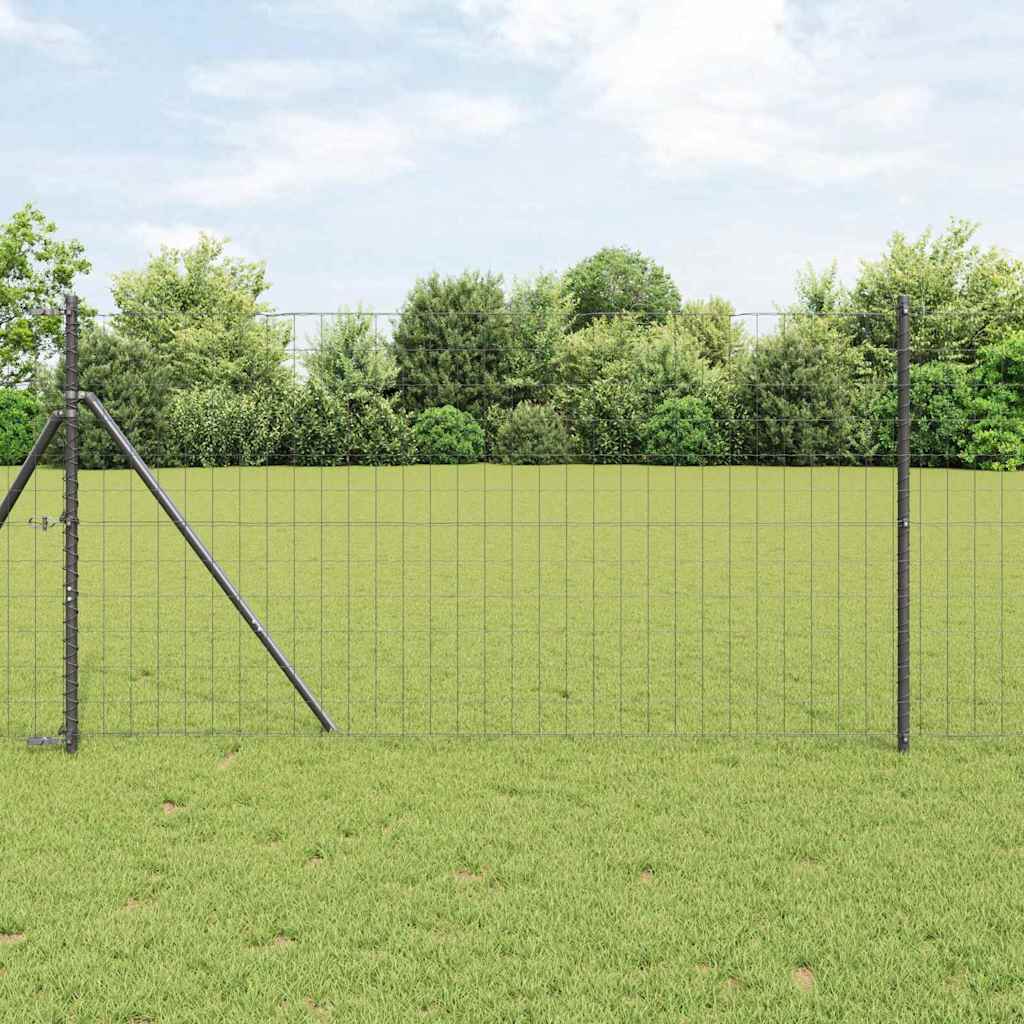 Eurozaun Grau 1,4 x 10 m PVC-beschichtetes Eisen