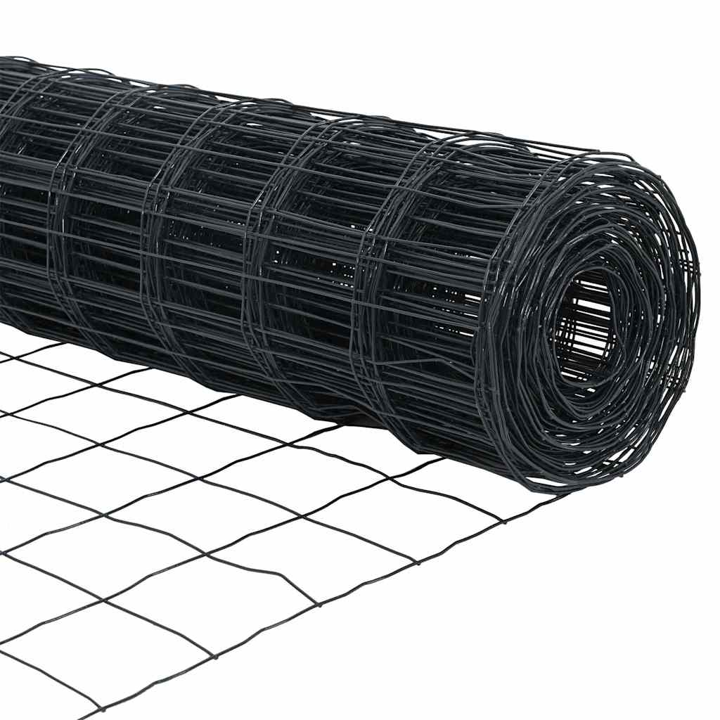 Eurozaun Grau 1,6 x 10 m PVC-beschichtetes Eisen