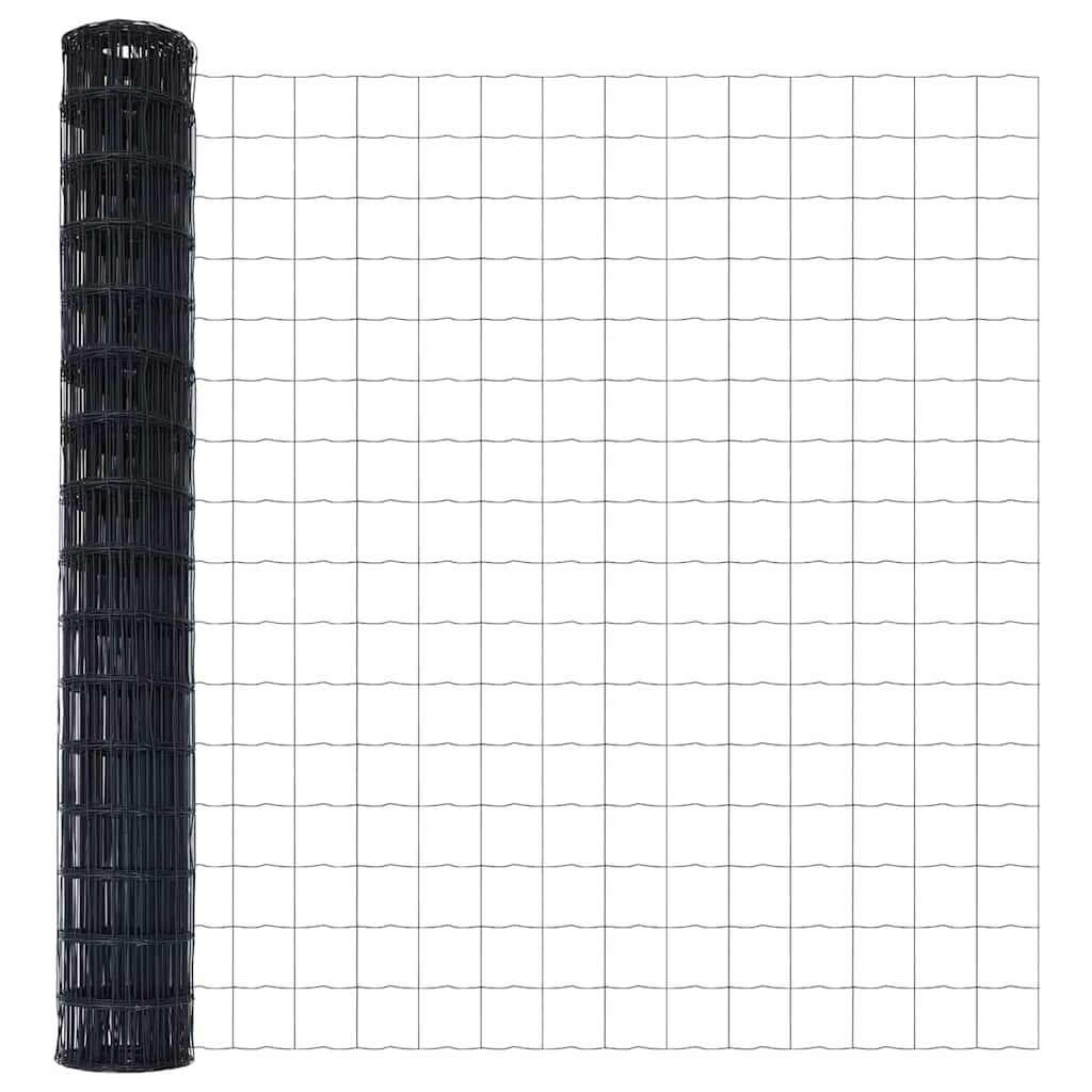 Eurozaun Grau 1,6 x 10 m PVC-beschichtetes Eisen
