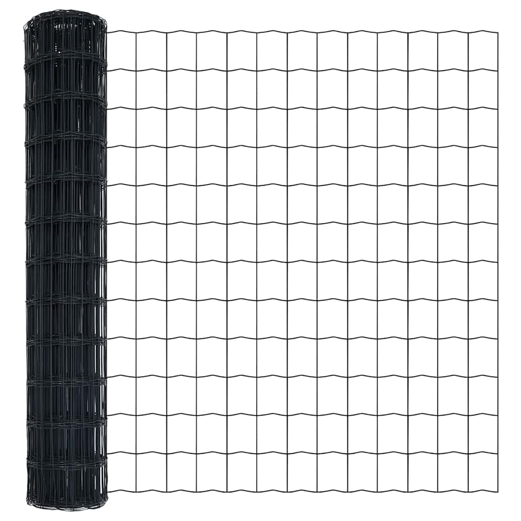 Eurozaun Grau 1 x 25 m PVC-beschichtetes Eisen