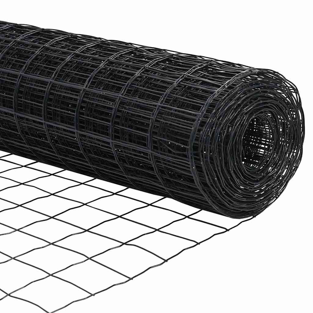 Eurozaun Grau 1,4 x 10 m PVC-beschichtetes Eisen