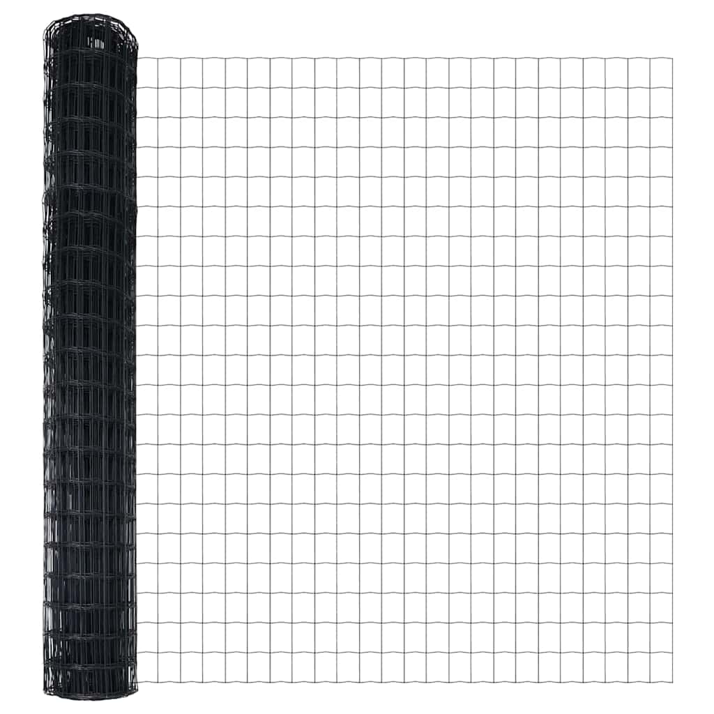 Eurozaun Schwarz 1,6 x 10 m PVC-beschichtetes Eisen