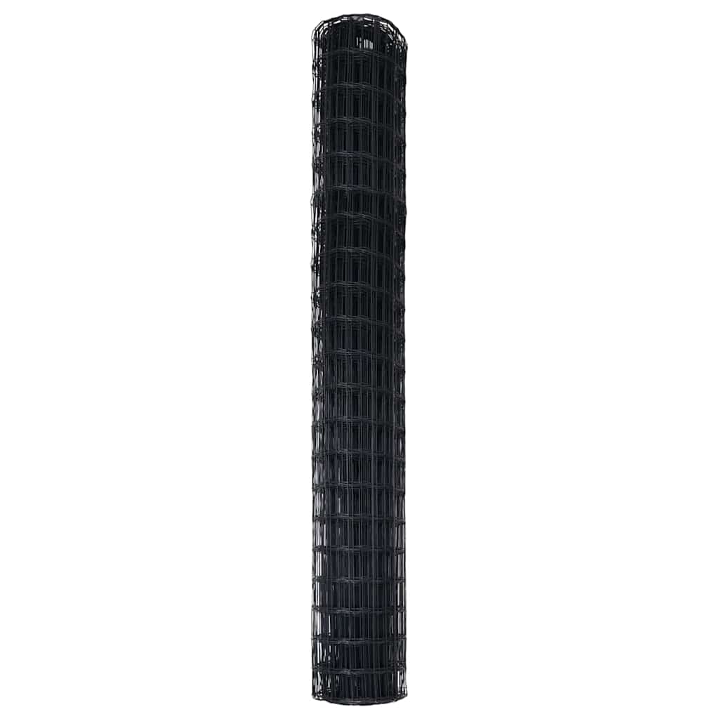 Eurozaun Schwarz 1,6 x 10 m PVC-beschichtetes Eisen