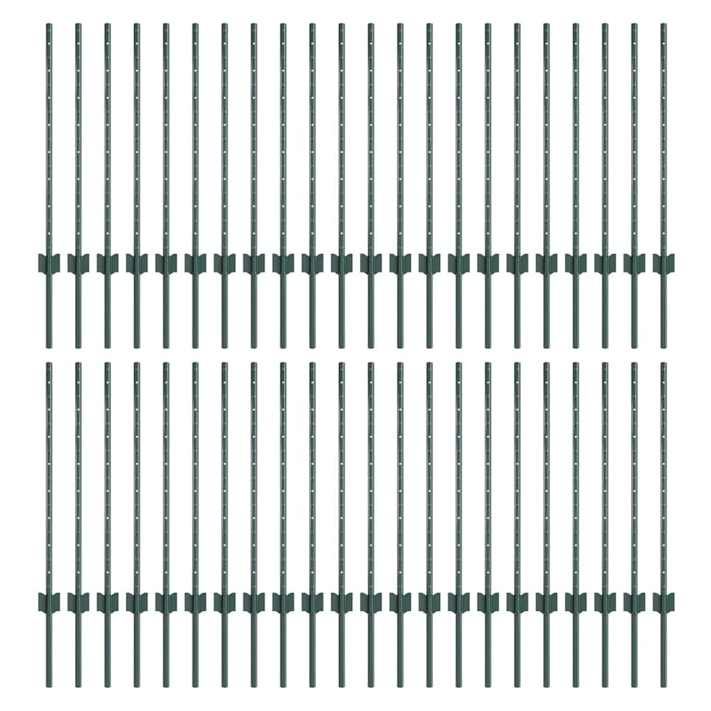 Eingebetteter Zaunpfosten 44 pcs Grün 120 cm