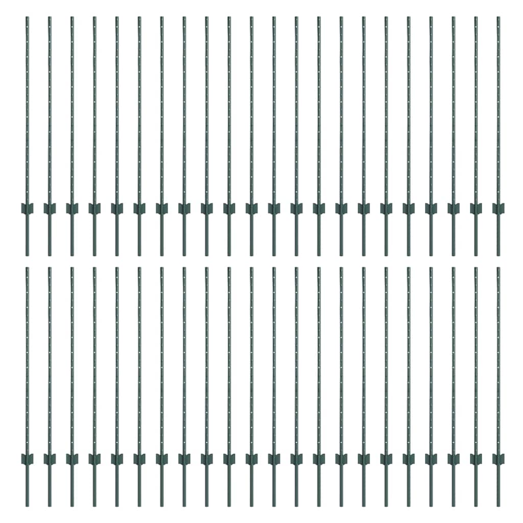 Eingebetteter Zaunpfosten 44 pcs Grün 160 cm