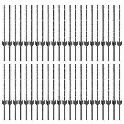 Eingebetteter Zaunpfosten 44 stk. Grau 100 cm