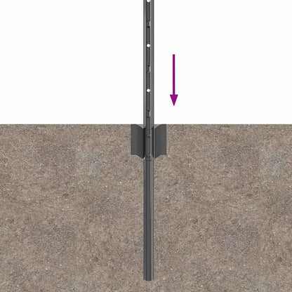Eingebetteter Zaunpfosten 44 stk. Grau 100 cm