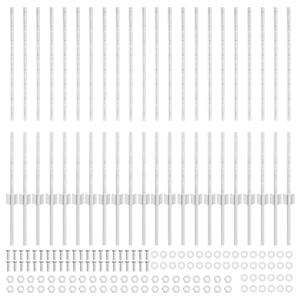 Zaunpfosten 22 pcs Silber 140 cm Stahl