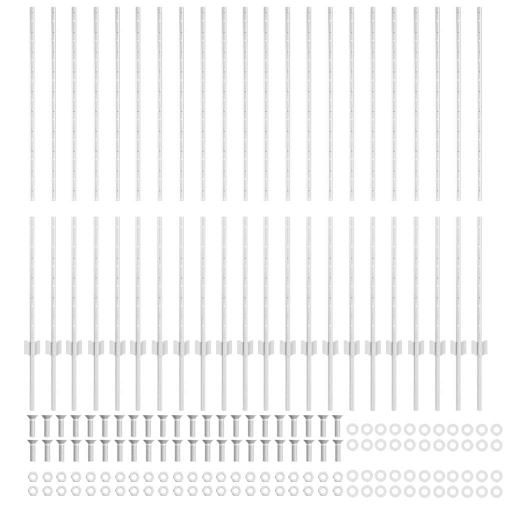 Eingebetteter Zaunpfosten 22 Stk. Silber 180 cm