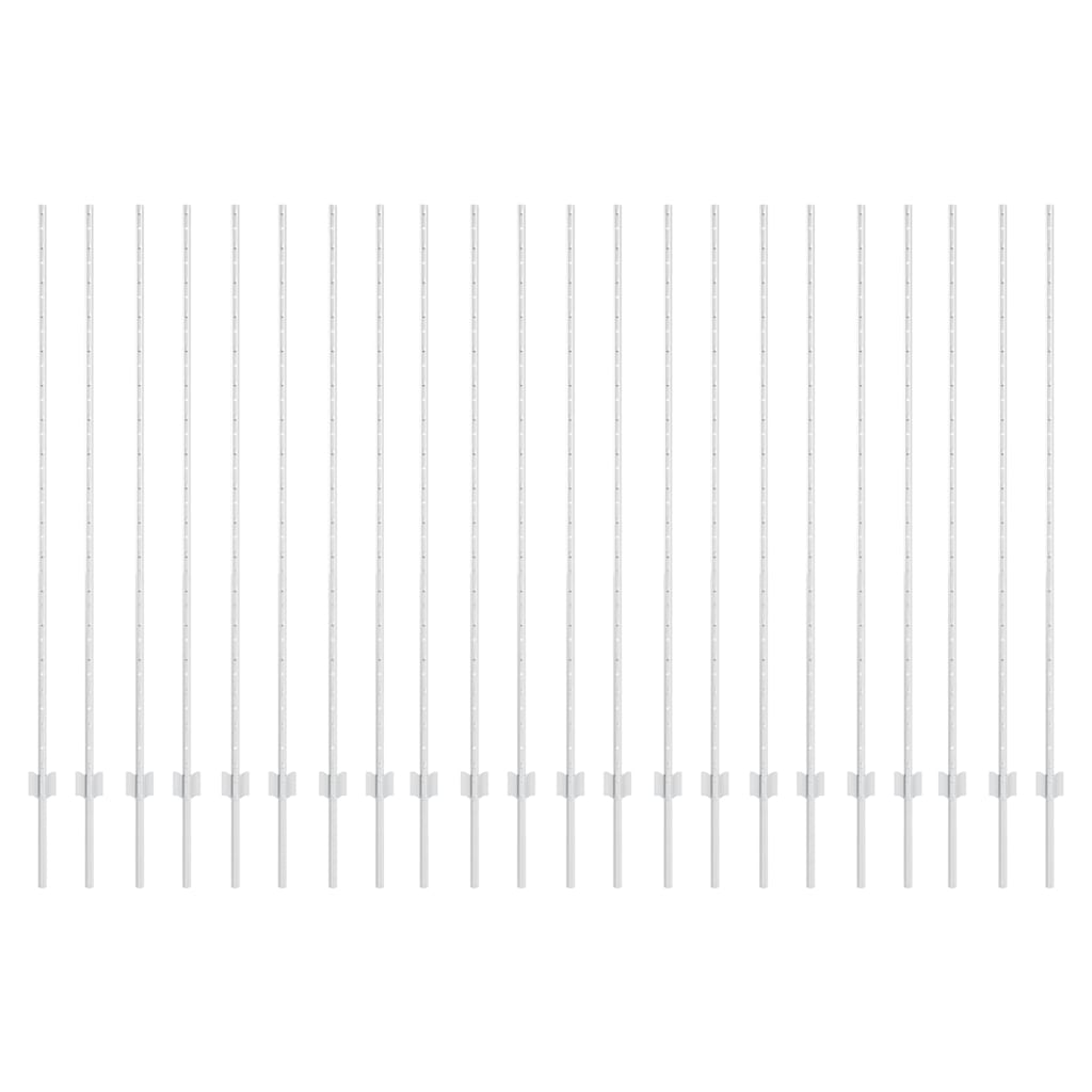 Eingebetteter Zaunpfosten 22 pcs Silber 200 cm