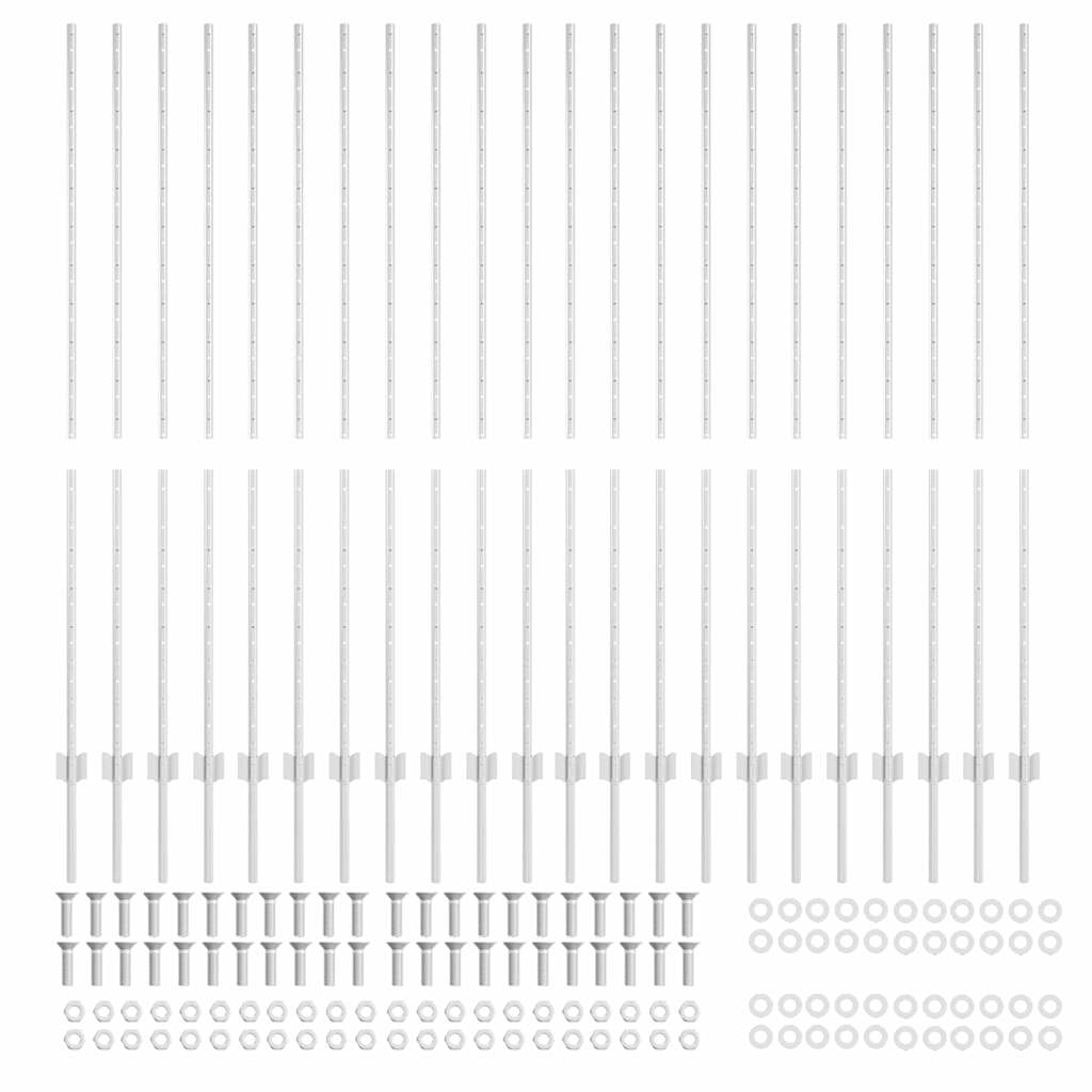 Eingebetteter Zaunpfosten 22 pcs Silber 200 cm
