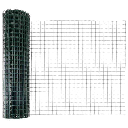 Euro-Zaun mit Pfosten 10 x 1 m PVC-beschichteter Stahl Grün