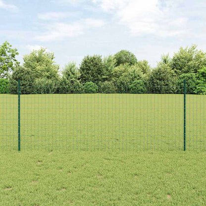 Euro-Zaun mit Pfosten 10 x 1 m PVC-beschichteter Stahl Grün