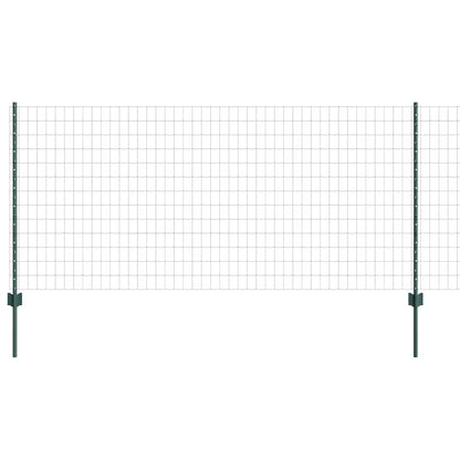 Euro-Zaun mit Pfosten 10 x 1 m PVC-beschichteter Stahl Grün