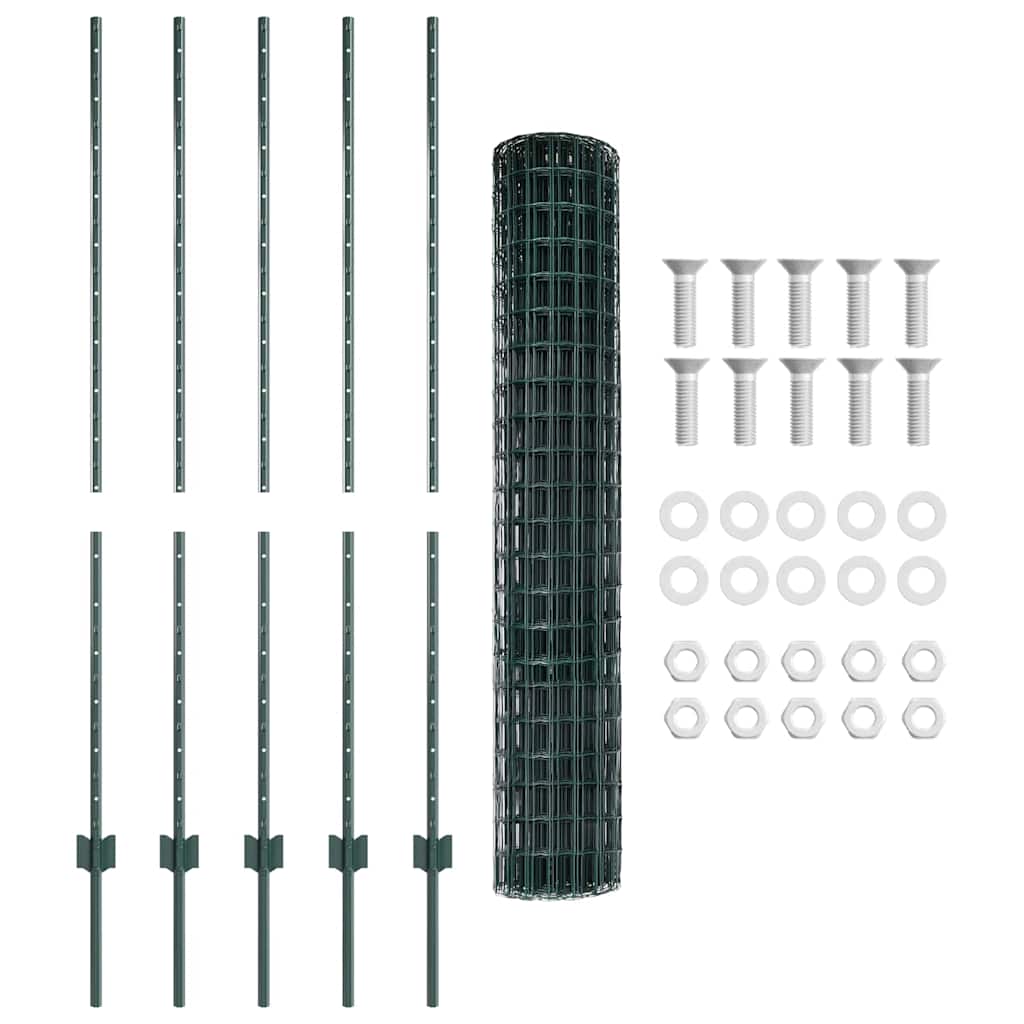 Zaun mit Pfosten Grün