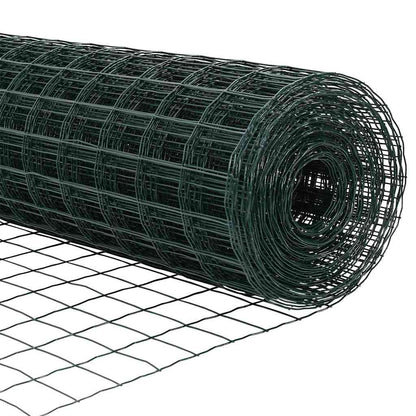 Euro-Zaun mit Pfosten 10 x 1 m PVC-beschichteter Stahl Grün