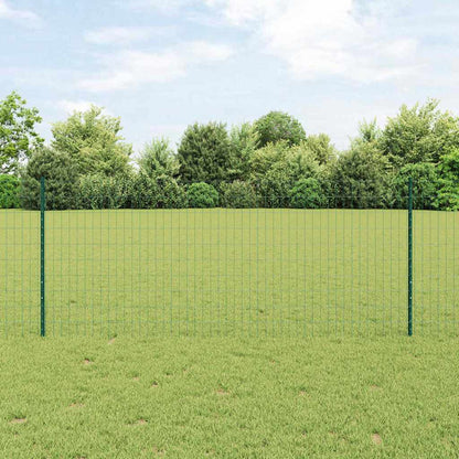 Euro-Zaun mit Pfosten 10 x 1 m PVC-beschichteter Stahl Grün