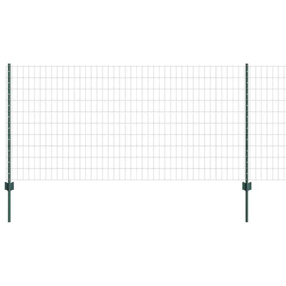 Euro-Zaun mit Pfosten 10 x 1 m PVC-beschichteter Stahl Grün