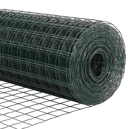 Euro-Zaun mit Pfosten 10 x 1 m PVC-beschichteter Stahl Grün