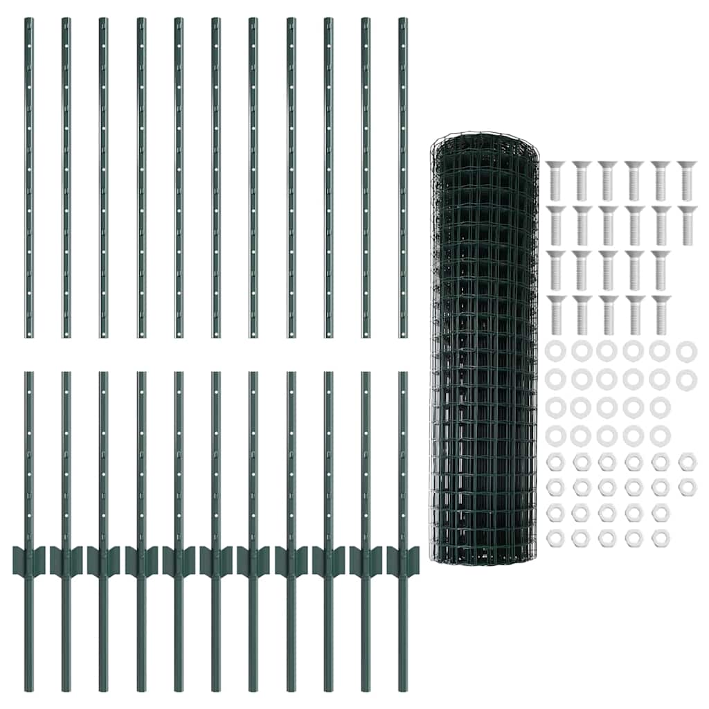 Geschweißter Drahtzaun 25 x 1 m (B x H) PVC-beschichteter Stahl