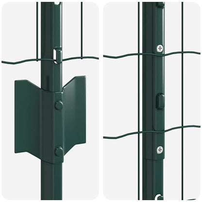 Euro-Zaun mit Pfosten 10 x 1 m PVC-beschichteter Stahl Grün