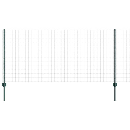 Euro-Zaun mit Pfosten 10 x 1 m PVC-beschichteter Stahl Grün