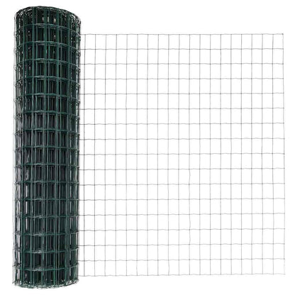 Euro-Zaun mit Pfosten 10 x 1 m PVC-beschichteter Stahl Grün