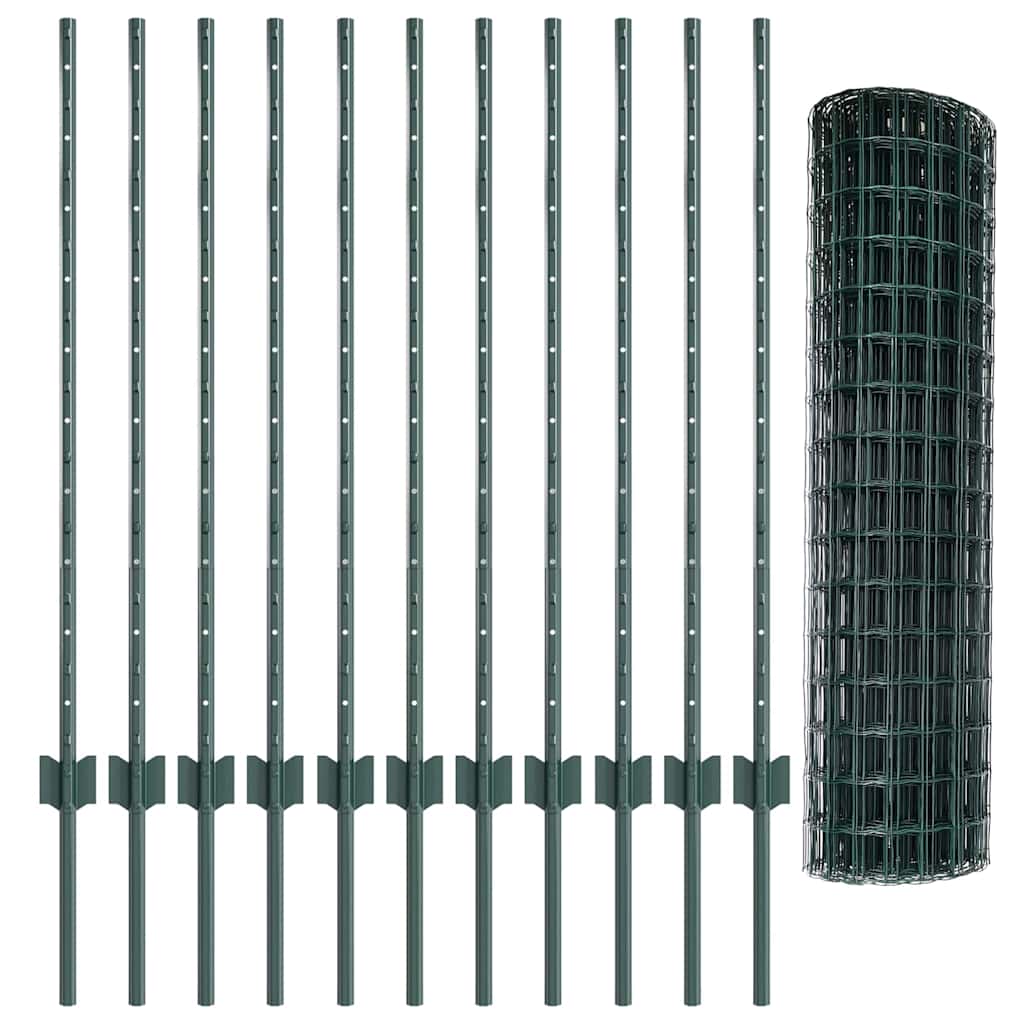 Zaun mit Pfosten Grün