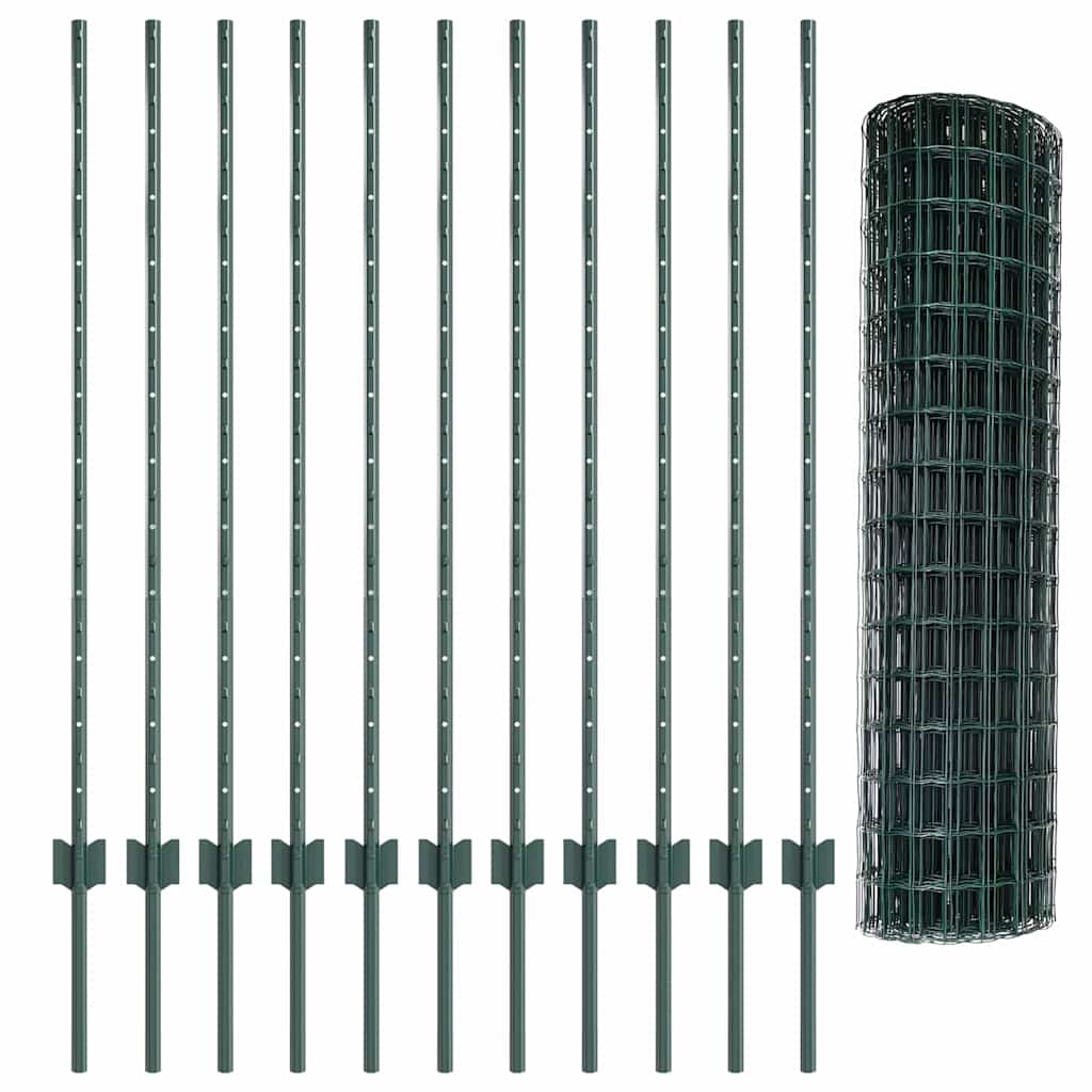 Zaun mit Pfosten Grün