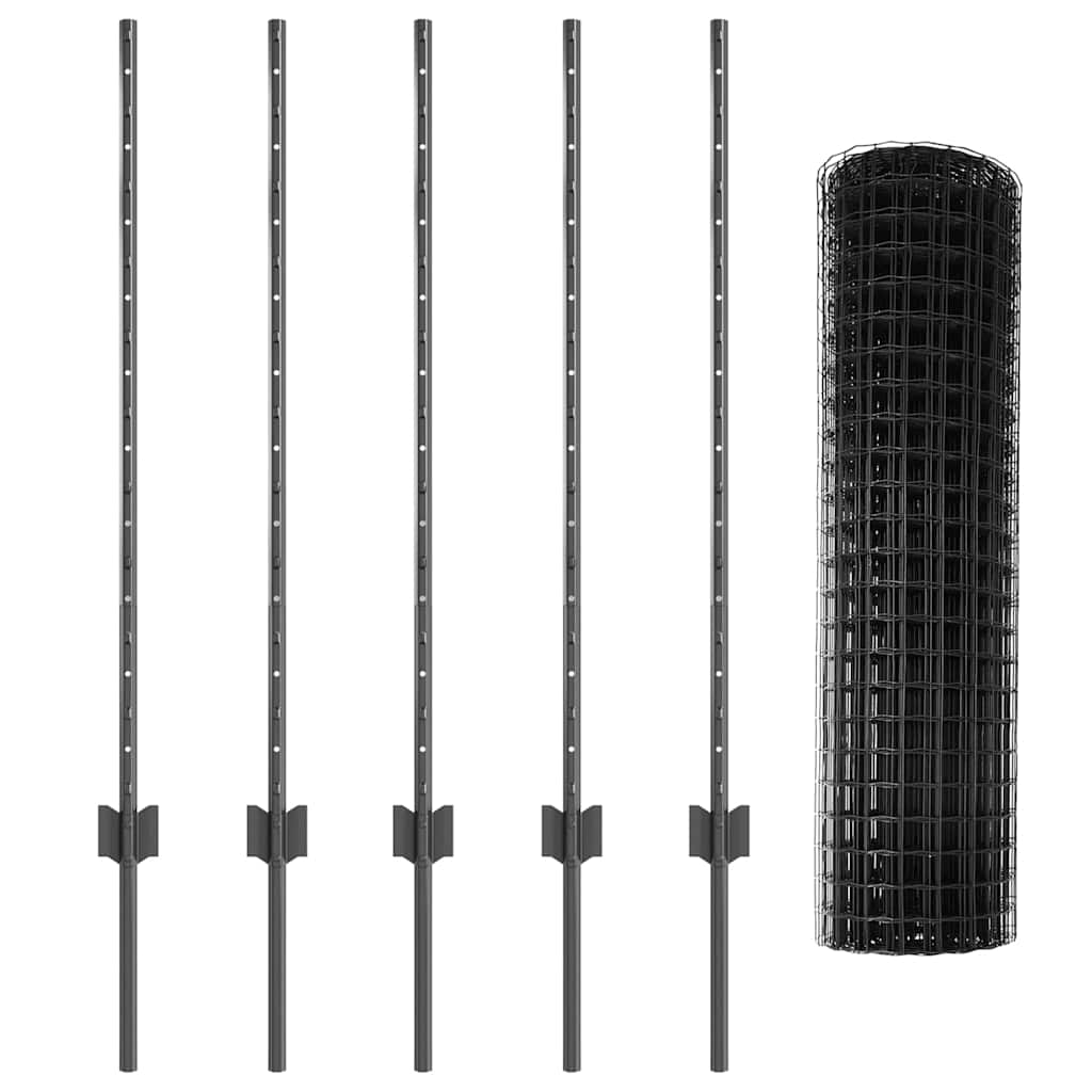 Geschweißter Drahtzaun 10 x 1 m (B x H) PVC-beschichteter Stahl