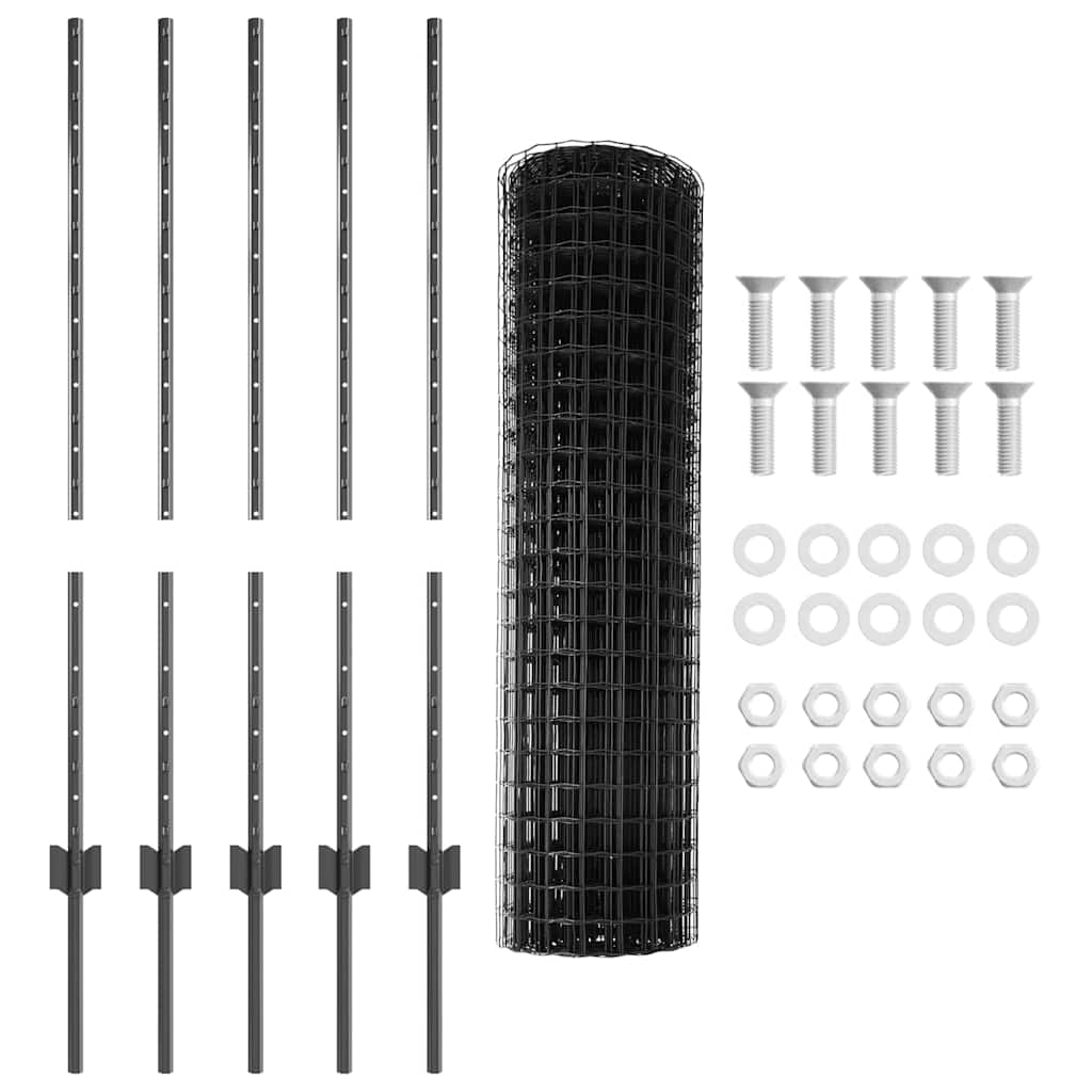 Geschweißter Drahtzaun 10 x 1 m (B x H) PVC-beschichteter Stahl