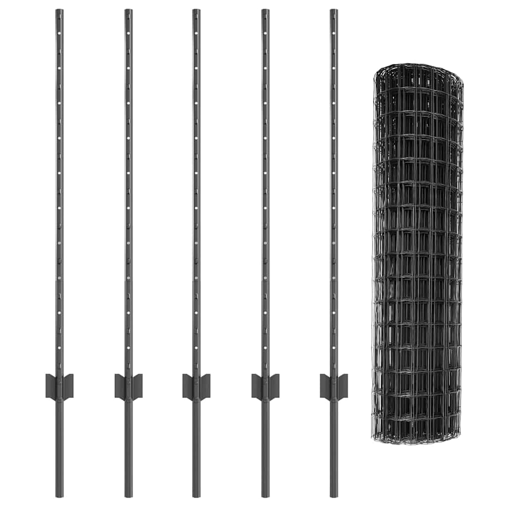Geschweißter Drahtzaun 10 x 1 m (B x H) PVC-beschichteter Stahl