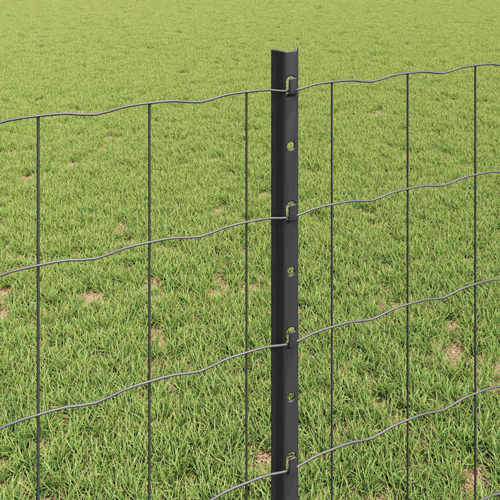Zaun mit Pfosten Grau