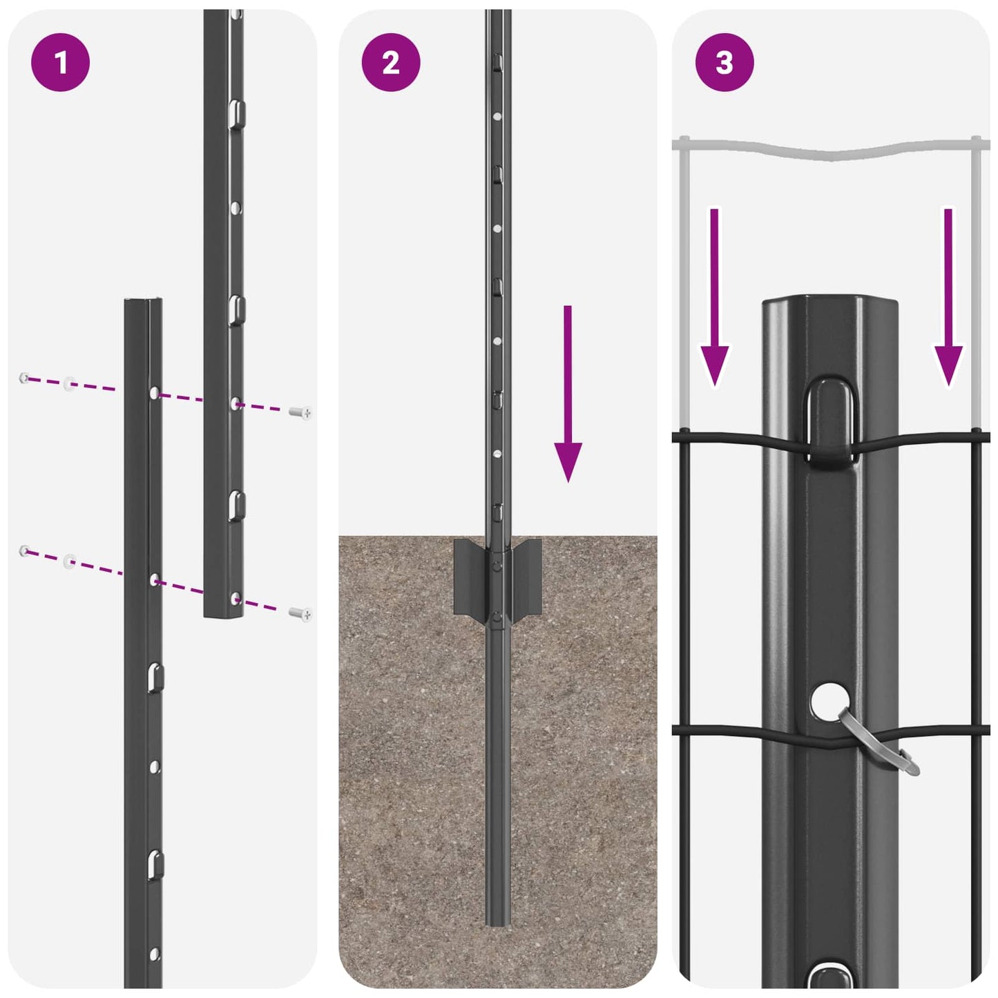 Geschweißter Drahtzaun 10 x 1 m (B x H) PVC-beschichteter Stahl