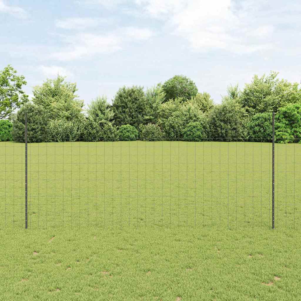 Zaun mit Pfosten Grau