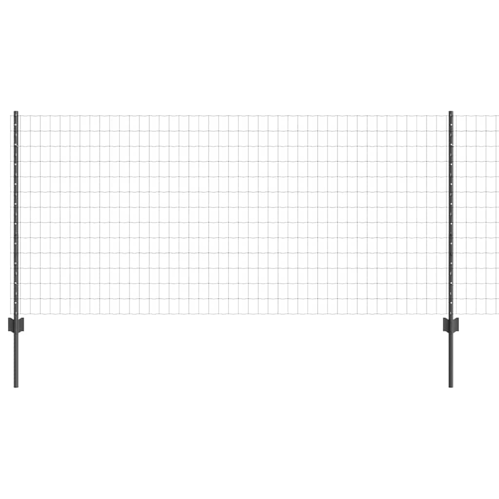 Zaun mit Pfosten Grau