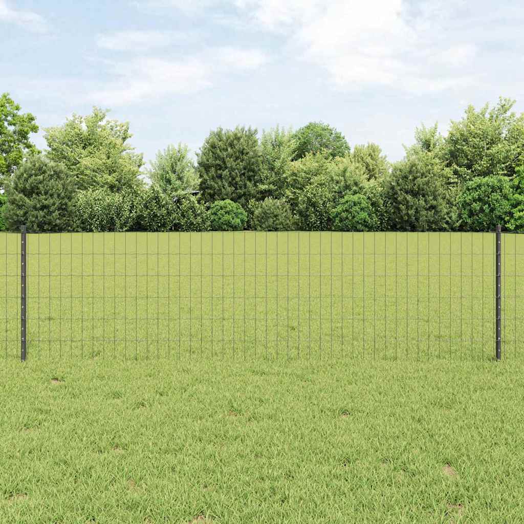 Zaun mit Pfosten Grau