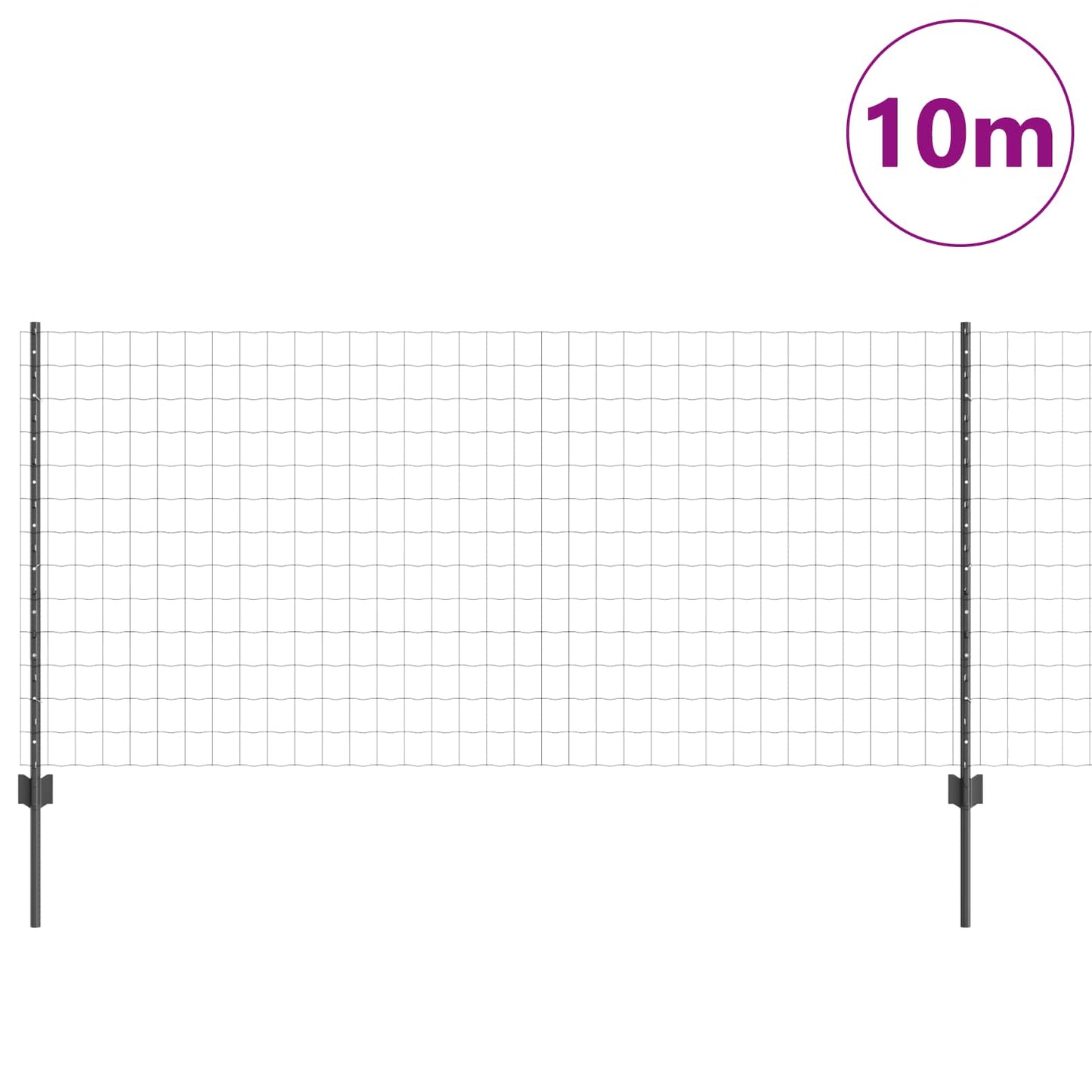 Geschweißter Drahtzaun 10 x 1 m (B x H) PVC-beschichteter Stahl