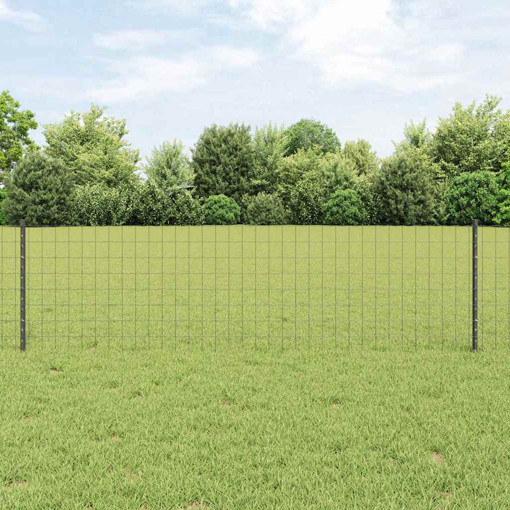 Zaun mit Pfosten Grau