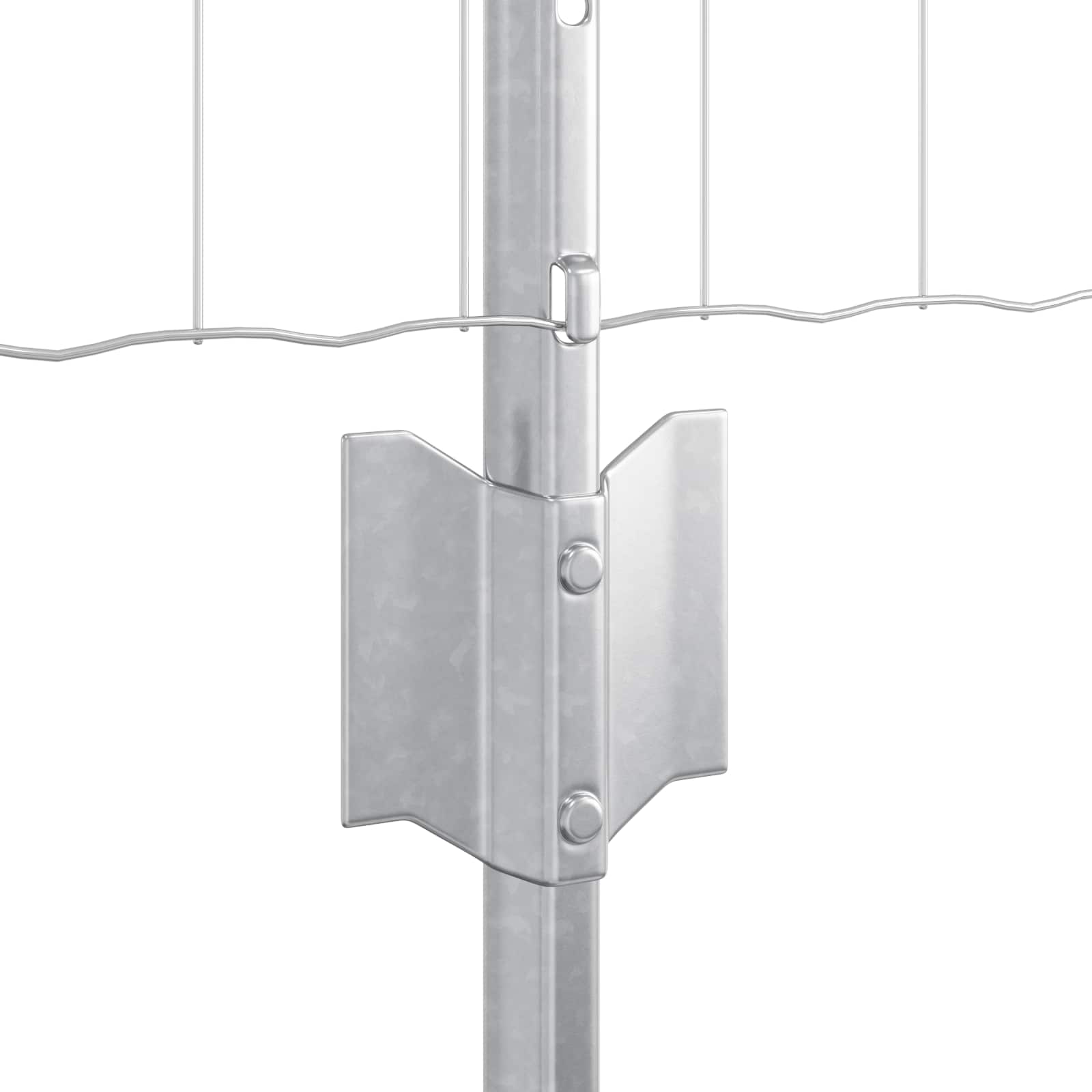 Zaun mit Pfosten Silber